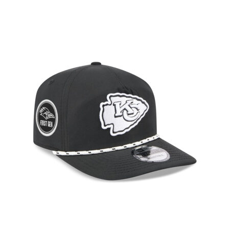 Kansas City Chiefs Black and White Rope Snapback Cap in Black and White