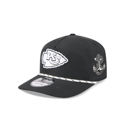 Kansas City Chiefs Black and White Rope Snapback Cap in Black and White