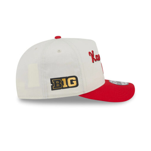 Kansas City Chiefs Chain Script Side Patch Snapback Cap in Cream Red