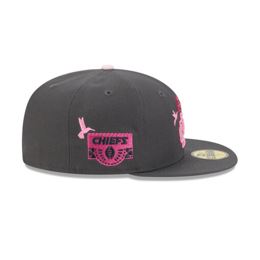 Kansas City Chiefs Day of the Dead Fitted Cap in Graphite Kansas City Chiefs Day of the Dead Fitted Cap in Graphite