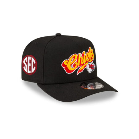 Kansas City Chiefs Raised Script Snapback Cap in Black