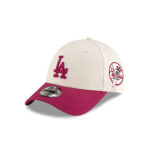 Los Angeles Dodgers Beet Script Snapback Cap in Cream
