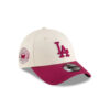 Los Angeles Dodgers Beet Script Snapback Cap in Cream