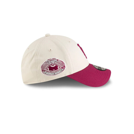 Los Angeles Dodgers Beet Script Snapback Cap in Cream