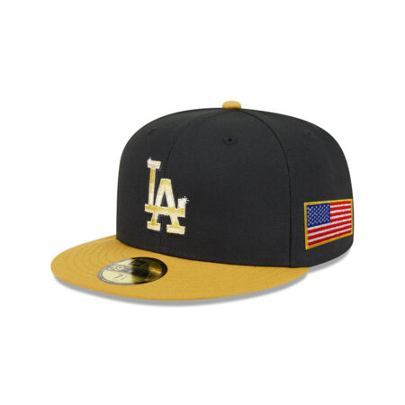Los Angeles Dodgers Metallic Gold Logo Fitted Cap