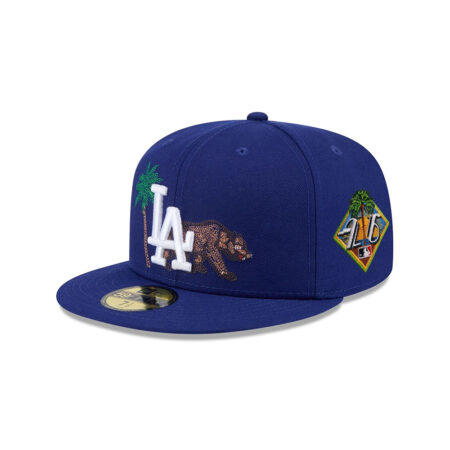 Los Angeles Dodgers State Outline Fitted Cap in Royal