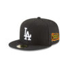 Los Angeles Dodgers Triple Player Side Patch Fitted Cap in Black