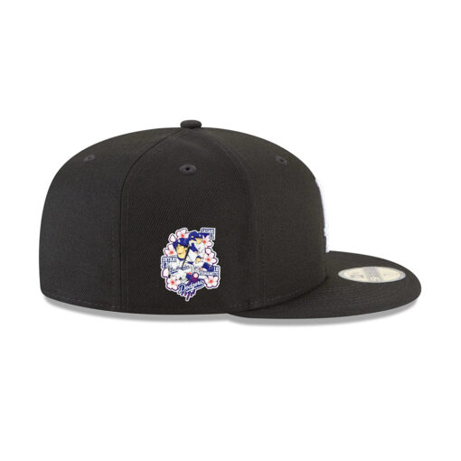 Los Angeles Dodgers Triple Player Side Patch Fitted Cap in Black