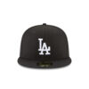 Los Angeles Dodgers Triple Player Side Patch Fitted Cap in Black