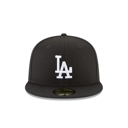 Los Angeles Dodgers Triple Player Side Patch Fitted Cap in Black