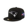New England Patriots Black and White Fitted Cap in Black and White