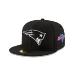 New England Patriots Black and White Fitted Cap in Black and White