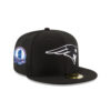 New England Patriots Black and White Fitted Cap in Black and White