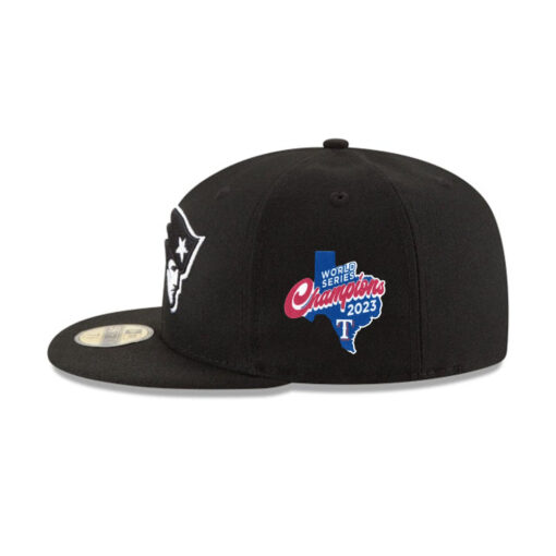 New England Patriots Black and White Fitted Cap in Black and White