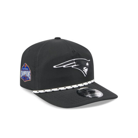 New England Patriots Black and White Rope Snapback Cap in Black and White