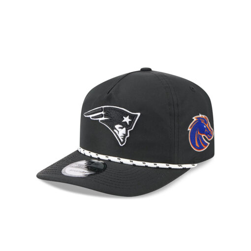 New England Patriots Black and White Rope Snapback Cap in Black and White New England Patriots Black and White Rope Snapback Cap in Black and White
