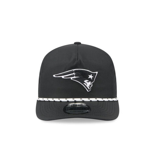 New England Patriots Black and White Rope Snapback Cap in Black and White New England Patriots Black and White Rope Snapback Cap in Black and White