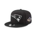 New England Patriots Black and White Snapback Cap in Black and White