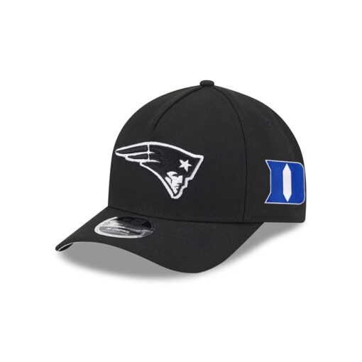 New England Patriots Black and White Snapback Cap in Black and White