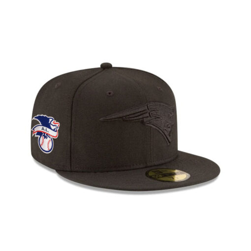 New England Patriots Fitted Cap on Black