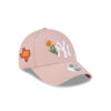 New York Yankees Beaded Floral Women’s Adjustable Cap in Pastel Pink