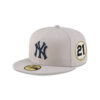 New York Yankees City Phrase Fitted Cap in Gray