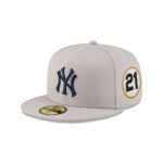New York Yankees City Phrase Fitted Cap in Gray