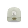 New York Yankees Crinkle Texture Fitted Cap in Light Grey