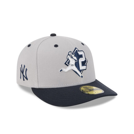 New York Yankees Derek Jeter Number Fitted Cap in Gray New York Yankees Derek Jeter Number Fitted Cap in Gray