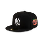 New York Yankees Front Patch Fitted Cap in Black
