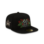 New York Yankees Holiday Floral Fitted Cap in Black