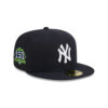 New York Yankees Leather Patch Fitted Cap in Black