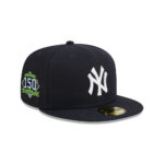 New York Yankees Leather Patch Fitted Cap in Black