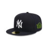 New York Yankees Leather Patch Fitted Cap in Black 1 New York Yankees Leather Patch Fitted Cap in Black
