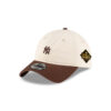 New York Yankees Mini Logo Adjustable Cap in Brown