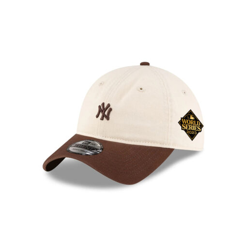 New York Yankees Mini Logo Adjustable Cap in Brown