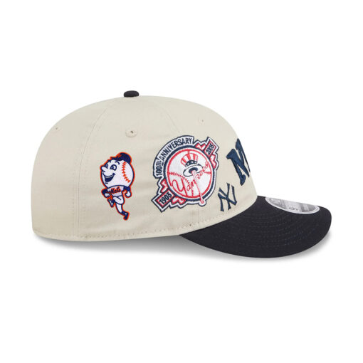 New York Yankees Multi-Patch Retro Crown Snapback in Cream