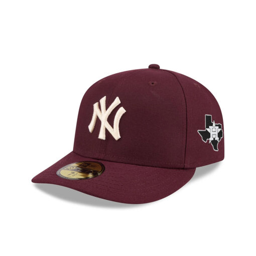 New York Yankees Pre-Curve Fitted Cap in Maroon