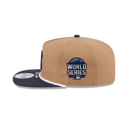 New York Yankees Rope Detail Golfer Cap in Khaki