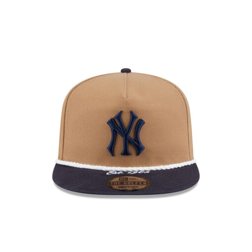 New York Yankees Rope Detail Golfer Cap in Khaki