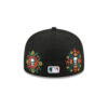 New York Yankees Skull and Flowers Fitted Cap in Black