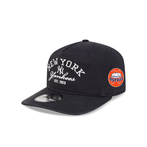 New York Yankees Stacked Wordmark Adjustable Cap in Black