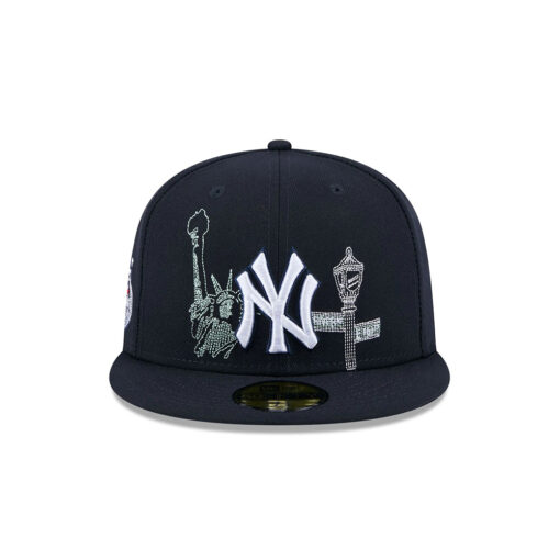 New York Yankees State Outline Fitted Cap in Black