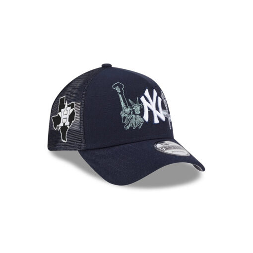New York Yankees State Outline Trucker Cap in Black