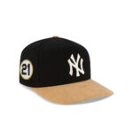 New York Yankees Suede Visor Snapback in Black Camel