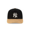 New York Yankees Suede Visor Snapback in Black Camel 2 New York Yankees Suede Visor Snapback in Black Camel