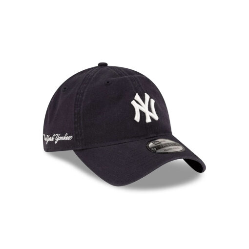 New York Yankees Washed Script Adjustable Cap in Navy