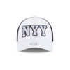 New York Yankees Women’s Felt Logo Trucker Cap in Optic White
