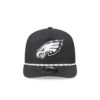 Philadelphia Eagles Black and White Rope Snapback Cap in Black and White