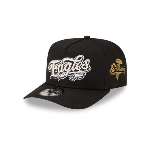 Philadelphia Eagles Born x Raised Script Snapback Cap in Black